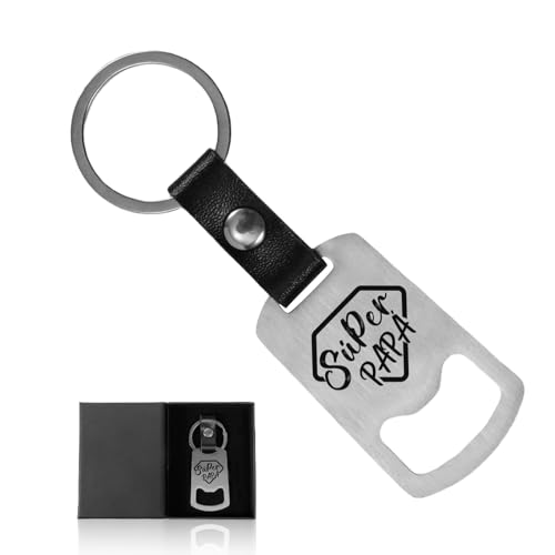 Abrebotellas - Super Papa - Botellas de acero inoxidable, llavero para papá, día del padre, regalo de Navidad, regalo de cumpleaños