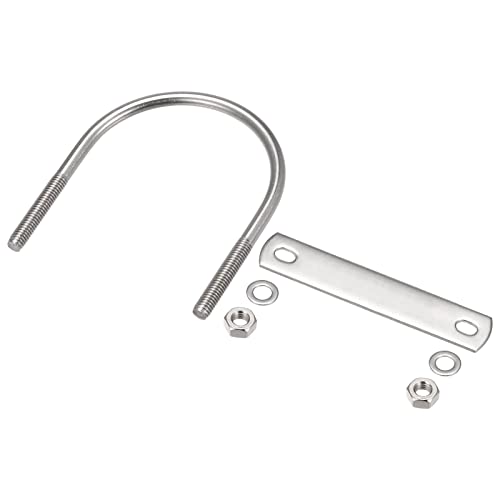 METALLIXITY U Bolts 2 Sets (M6x61x80mm), Round U Bolt 304 Stainless Steel with Accessories - for Construction, Pipe
