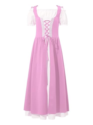 Kids Girls Medieval Vintage Renaissance Dance Dress Halloween Party Fancy Dress Up Gown Robe3
