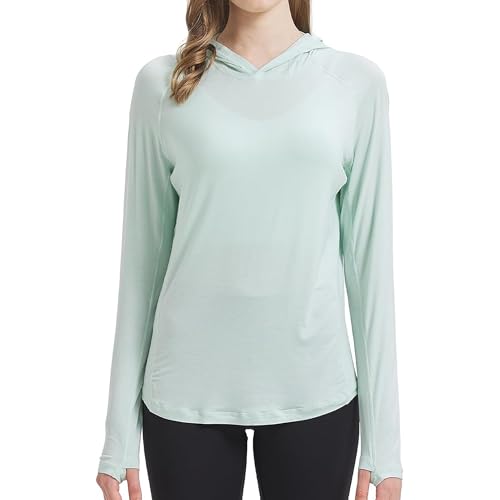 netdraw Women's Ultra-Soft Bamboo Viscose Hoodie UPF 50+ Sun Protection Long Sleeve Shirt, Mint Green, S netdraw Women's Ultra-Soft Bamboo Viscose Hoodie UPF 50+ Sun Protection Long Sleeve Shirt, Mint Green, S