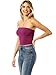 MixMatchy Women's Double Layered Basic Casual Strapless Backless Bandeau Bra Tube Top Magenta S