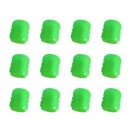 12PCS Fluorescent Car Tire Valve Stem Caps, Luminous Wheel Valve Tire Air Cover, Illuminated Dustproof Corrosion Resistant, Auto Accessories Fit for Motorcycles, SUV, Trucks, Bicycles (Green/12PCS)