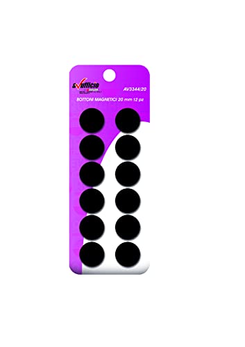 Alevar 12 Botones magnéticos para Tablero de Oficina, imanes de Nevera, diámetro 20 mm, Color Negro