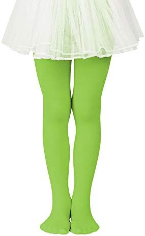 Zando Girls Stretchy Dance Tights Comfort Cotton Colorful Leggings Pants Elastic Ballet Footed Tight for Girl Light Green Small