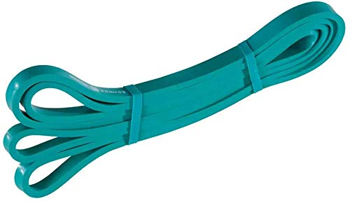 Domyos Cross-Training Elastic Training Band, 15 KG resistance, in a coiled state.
