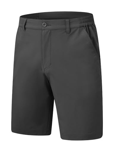 Image of TBMPOY Men's Golf Shorts Lightweight 5 Pockets Casual Dress Stretch Elastic Waist Quick Dry Flat Front Travel Shorts