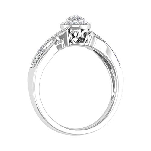 1/4 Carat Round Diamond Halo Engagement Ring in 10K white Gold with Split Shank Engagement Ring by FINEROCK - Image 2