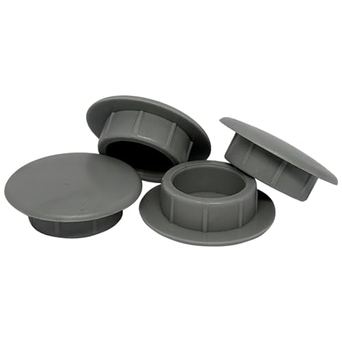 Image of (Pack of 40) Window Gray Plastic Hole Plugs 0.96 inch x 0.67 inch (24.5 x 17 mm), Drill Hole Cover Caps, Furniture Hole Plug, Screw Hole Plugs