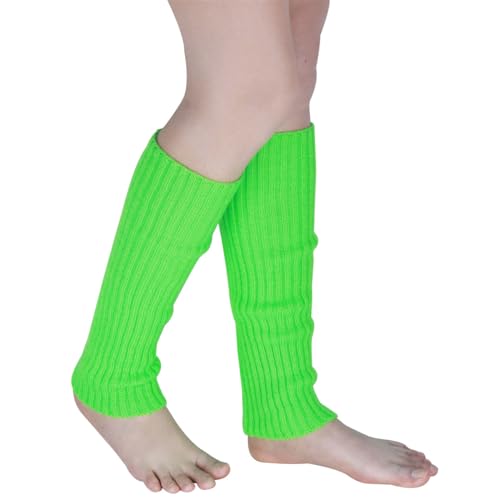 Image of FZBNSRKO Women Girls 80s Knit Leg Warmers Ribbed Long Leg Warmers for Party Sports Accessories