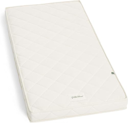 The Little Green Sheep Twist Cot Bed, Breathable Mattress for Babies and Toddlers, 60 x 120 cm, Coconut Coir, Cotton, Wool, Latex, Colour