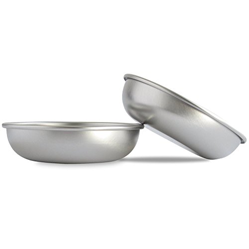 Basis Pet Made in The USA Low Profile Stainless Steel Cat Dish, 2 Pack