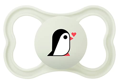 MAM Chupete con Escudo Ventilado, a Partir de 16 Meses, Tetina Simétrica, Plana, Extra Delgada y Flexible de Silicona de Fácil Aceptación, con Caja Autoesterilizadora, MAM Supreme, Neutro Mate, 1ud