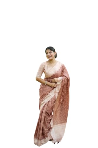 Image of SATIKA VASTRAM Tussar Silk Saree Solid Design Pure Soft Thread Weaving Contrast Border And Rich Pallu With Blouse Piece