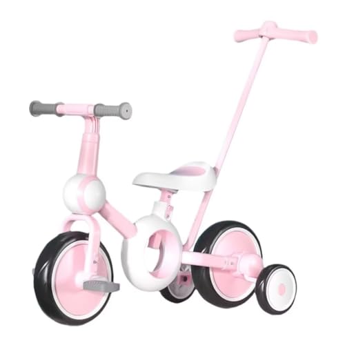 iumLeap Toddler Stroller with Parent Handle,Children's tricycles for 2-5 Years Old,Push Trike with Detachable Training Wheels and Pedals,Adjustable seat,EVA Wheels Scooter Balance Bike (Pink)