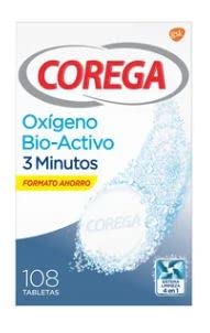 Limpiador ultra rápido para prótesis totales y parciales COREGA Oxígeno bio-activo 108 uds