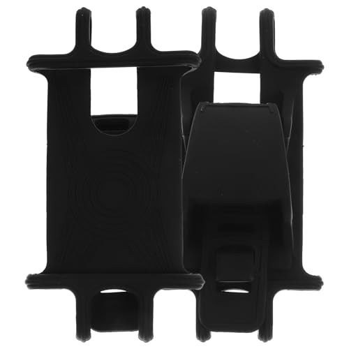 BRIGHTFUFU Soporte para Teléfono de Bicicleta de Montaña, Soporte para Teléfono en Manillar, Correa de Silicona Negra Ajustable, Accesorio Ciclismo Seguro y Resistente para Móvil