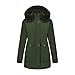 NaRHbrg Womens 2025 Waterproof Jackets Warm Winter Coats Fashion Softshell Outerwear Hooded Zip Up Jacket Comfy Coat
