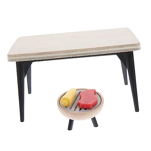 BESPORTBLE 1Juego Mini De Simulada con Mesa para Casa De Muñecas Mueble Miniatura De Madera para Decoración De Pequeños