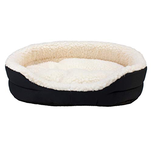 Arquivet Konijnenwieg van pluche, zacht en warm bed, hangmat voor konijnen en kleine zoogdieren, zwart, 40 x 24 x 12 cm - Image 3