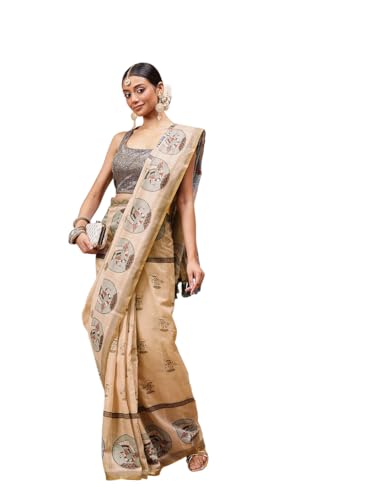 Image of Amazon Brand - Anarva Pattu Art Silk Woven Ready To Wear Saree Pink