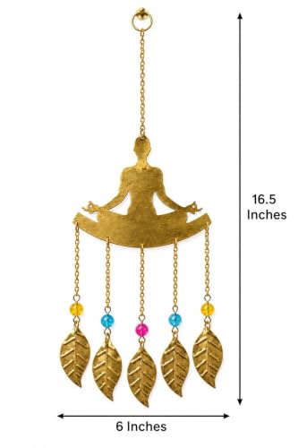 Image of DULI Metal Windchime Wall Hanging, Feng Shui, Wall Art, Wall Decor, PositiveVibes, Rustic Wall Hangings, Wall Art, Diwali Decor, Home Decor, Positive Vibes (Metal-BuddhaLeafHnaging)