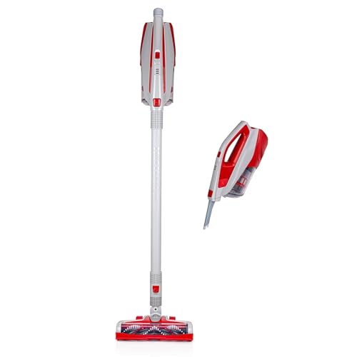 Dirt Devil Aspirador con batería 2 en 1, DD9003, 150 W, Montaje en Pared, hasta 15 Minutos de duración, Color Gris y Rojo
