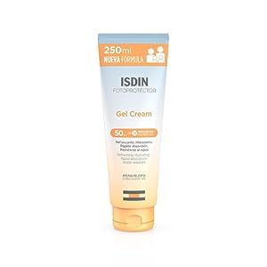 ISDIN Fotoprotector Gel Cream SPF 50 (250ml), Refreshing and hydrating Sun Cream, Rapid Absorption, Water Resistant