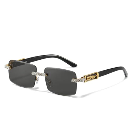 Lunettes de soleil rectangulaires à strass de luxe MUTYNE pour femmes et hommes