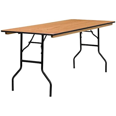 Flash Furniture 6-Foot Rectangular Wood Folding Banquet Table Cover