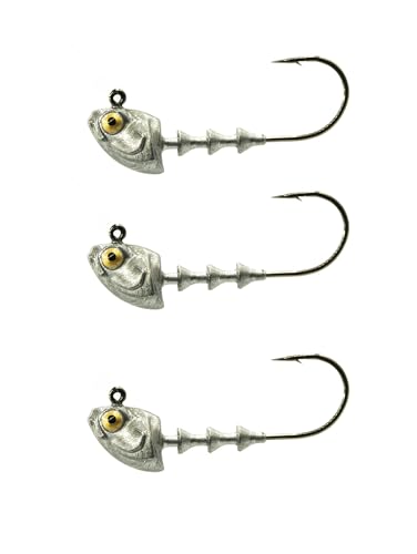 6th Sense Fishing Finesse Jig Heads (Raw, 1/8oz. 2/0 (3/pk))