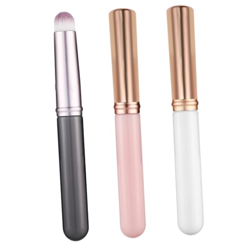 LIFKOME 3Pcs Concealer Brushes with Caps Travel Friendly Makeup Applicator for Liquid Synthetic Fibers for Precise Application Comfortable Grip
