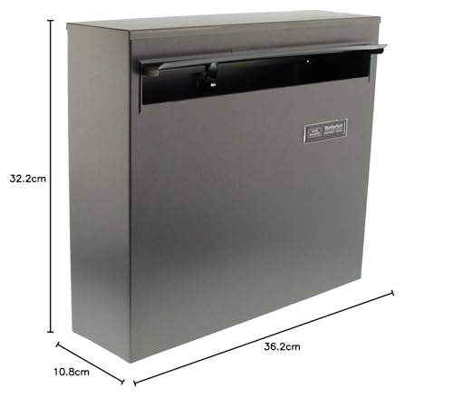 BURG-WÄCHTER Briefkasten ohne Zeitungsfach mit Namensschild, Rostfreier Edelstahl, Einwurf-Format DIN C4, 2 Schlüssel, Borkum 3878 NI