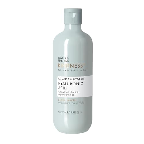 Baylis & Harding Kindness + Plant Hyaluronic Acid, Pear & Orange Blossom Fragrance, 500 ml Cleanse & Hydrate Body Wash (Pack of 1) - Vegan Friendly