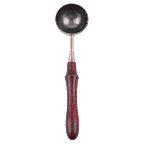 lehao Wax Seal Kit Wax Spoon Round Seal Stamp Stove Melting Furnace Metal Spoon Retro Handmade Tool Durable,Spoon Cover
