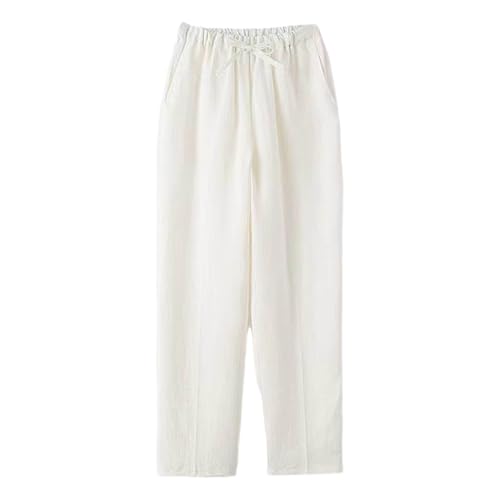 Baggy Pants Mens Casual Straight Leg Pants Solid Trousers Leisure Elastic Waist Beach Drawstring Trousers4