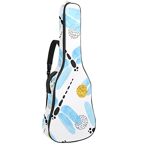 Housse de guitare en tissu Oxford imperméable avec bandoulière réglable Motif libellule Bleu - Les Beatles, Paul McCartney, John Lennon, RIngo Starr, George Harrison Housse de guitare en tissu Oxford imperméable avec bandoulière réglable Motif libellule Bleu