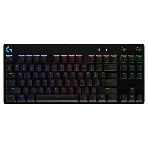 Tastiera meccanica da gioco PRO TKL, interruttori a chiave a scatto blu GX, LIGHTSYNC RGB, design Tenkeyless portatile per giochi di esport, cavo micro USB staccabile, layout QWERTY UK,