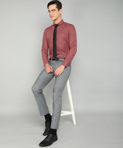 Image of MILDIN Men's Pure Cotton Striped Printed Shirt with Spread Collared Neck Full Sleeve Curved Hemline Button Closure and Regular Fit | Shirt for Man