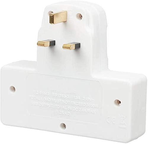 Status Surge Protected 2-Socket Power Adapter with 2 USB Ports - White