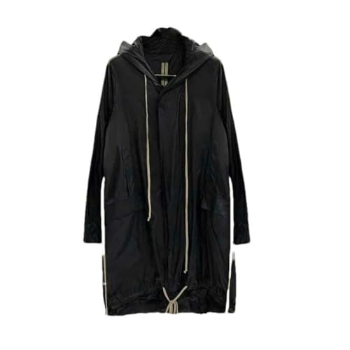 Chaqueta de primavera color sólido con cordón ajustable y cremallera