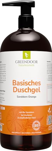 GREENDOOR Basisches Natur Duschgel Bio Sanddorn Orange 500ml, biologisch abbaubar, vegan,...