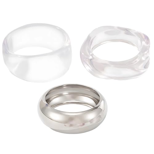 Bracelets acrylique géométriques lot de 3 joncs transparents femme pour un style superposé moderne