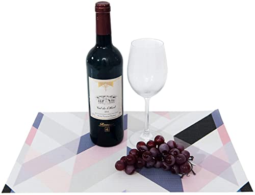 Image of YELONA Placemats for Dining Table - Heat Resistant, Non-Slip & Washable PVC Vinyl Table Mats - Set of 8, 45 x 30 cm (Multicolor)