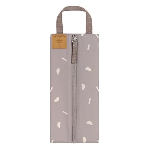LÄSSIG Baby Kinder Isolierbeutel Flaschentasche kleine Kühltasche mit isoliertem Stauraum/Insulated Pouch Blocks taupe Cover