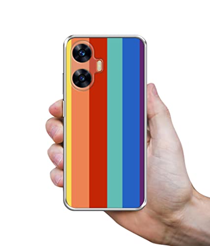 Image of Amazon Brand- Solimo Rainbow Colors Printed Silicon Soft TPU Back Case Cover Compatible for Realme C55 4G / Narzo N55 4G