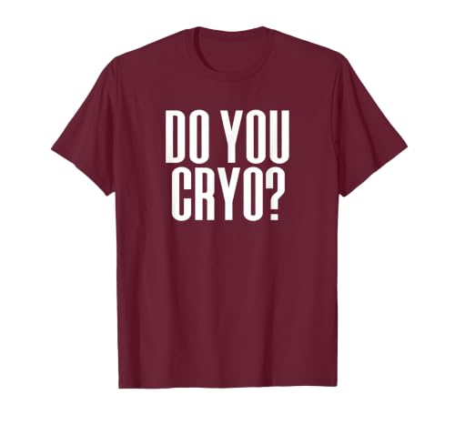Cryo? Ice Bath Cold Therapy Cryotherapy T-Shirt, Men, Burgundy, Large
