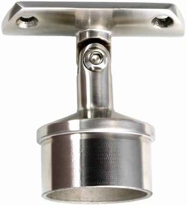 T 316 Stainless Steel Round Post Cap Connector with Adjustable Joint for 2 Inch Round Tube Post and Top Hand Rail on Cable Railing Decks, Stairs, Ramps (Intermediate Posts)