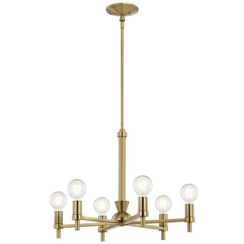Kichler Torvee 26 Inch 6 Light Chandelier in Brushed Natural Brass by Kichler - Used condition - US$182.49