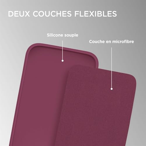 Coque iPhone 14 Plus silicone prune mate protection écran intégrale - 3