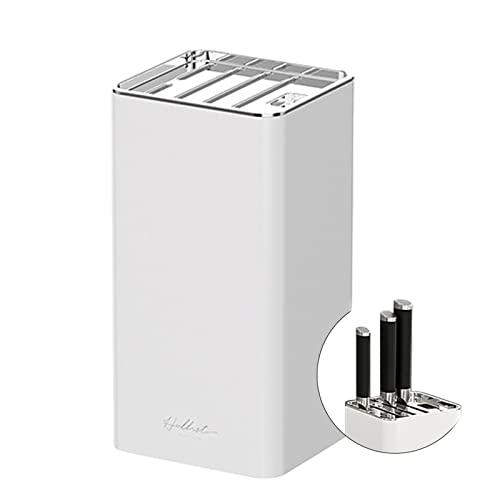 LOVECENTRAL Universal Knife Holder, Round Knife Block Without Knives, Knife Block Storage Holder for Protecingt Blade Space Saver, White